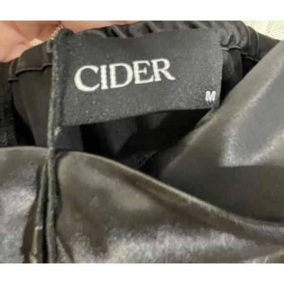 NWT Cider Black Satin Cowl Neck Mini Dress Sz Med - Picture 3 of 4